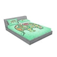 thumbnail image 2 of Ambesonne Floral Fitted Sheet & Pillow Sham Set, with Flowers, Full, Pale Blue Teal Red, 2 of 2