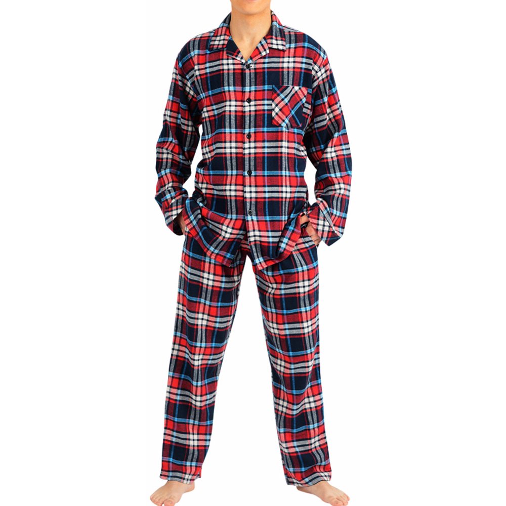 NORTY NORTY Mens Flannel 2 Piece Pajama Sets Brushed Cotton Blend
