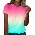 thumbnail image 4 of Tops Cortos para Mujeres Casual de Moda Impreso Cuello Redondo, Camiseta de Manga Corta para el Uso Diario, Fiesta Y Cómodo, 4 of 4