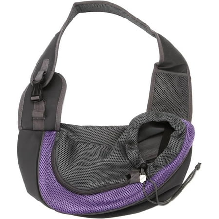 Hgudesign Pet Dog Sling Carrier Mesh Hands-Free Crossbody Bag for Small Dogs Rabbit Outdoor Travel Rosy