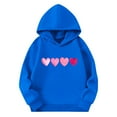 thumbnail image 4 of ATOGUTA Valentines Day Sweatshirts for Girls Hooded Heart Sweatshirt Fall Winter Kid Long Sleeve Shirt Pullover Top Size 3T-14, Blue, 4 of 5
