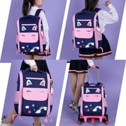 lvyH Rolling Backpack,Trolley Wheeled Backpacks Waterproof Elementary School Bag Travel Outdoor