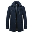 thumbnail image 1 of Abrigo de invierno para hombre, abrigo corto de lana de invierno, abrigo de lana de longitud media, chaqueta de invierno corta con cuello doble extraíble para negocios, ocio al aire libre,, 1 of 6