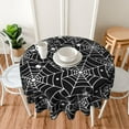 thumbnail image 4 of Halloween Round Tablecloth 70 Inch Black White Spider Webs Stars Table Cloth Halloween Fall Autumn Holiday Table Covers Polyester Indoor Outdoor Tablecloths for Kitchen Dining Party, 4 of 6