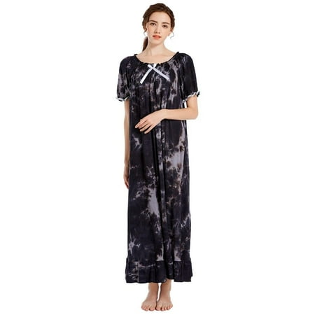 

SweetCandy Summer Modal Women Short-sleeved Soft Loose Long Korean Version Of The Princess Pajamas Night Delivery