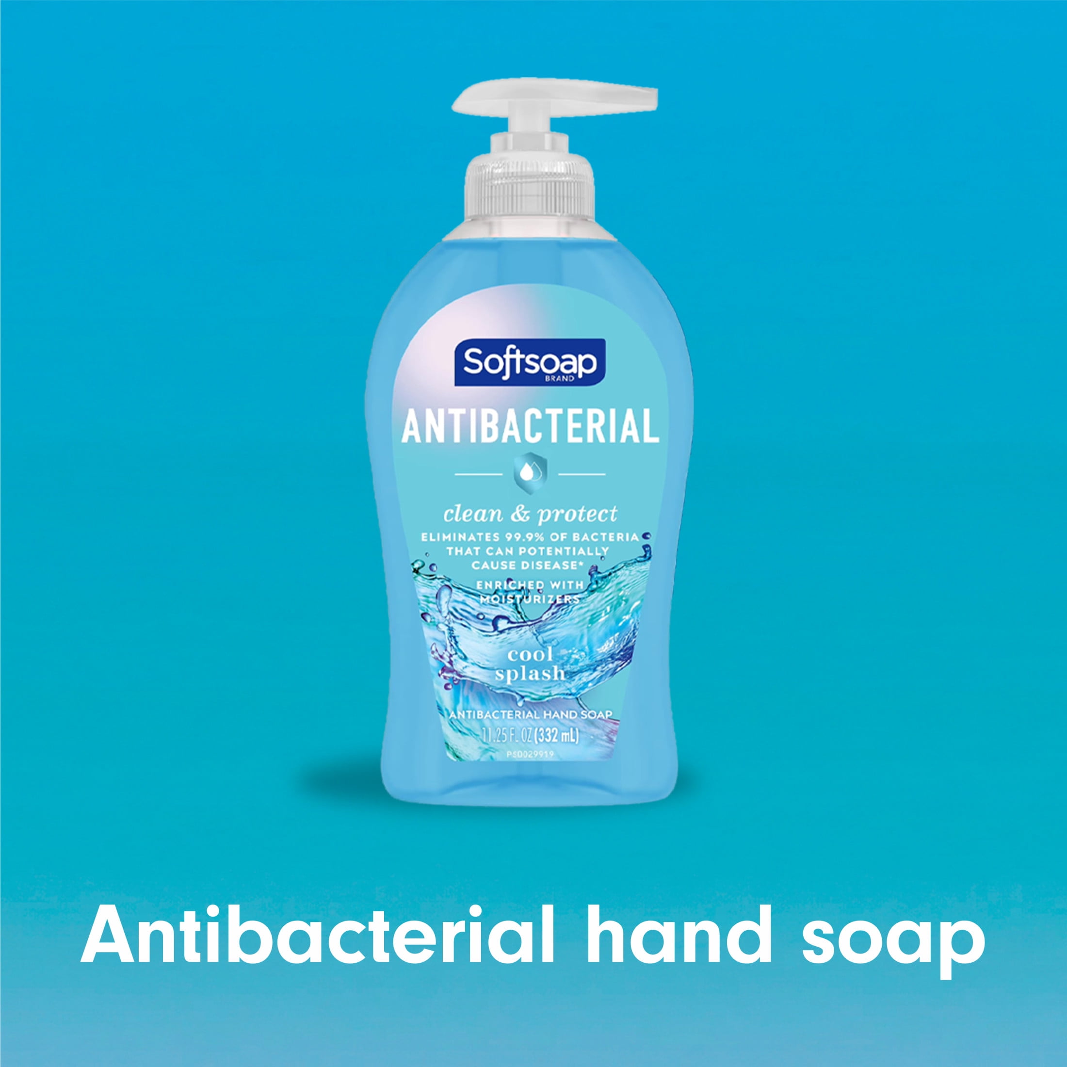 (3 pack) Softsoap Antibacterial Hand Soap, Eliminates 99% of Bacteria, Cool Splash Scent, 11.25 fl oz