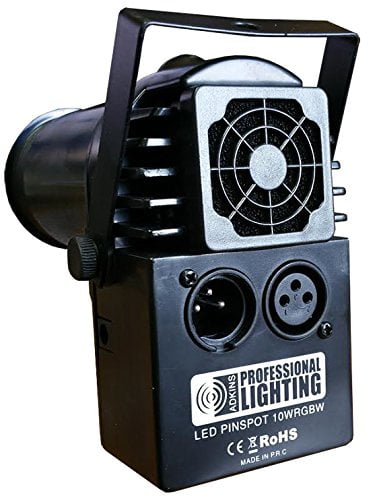 Pinspot LED Quad Color DMX - 10 Watt - Red, Green, Blue, White - Great for Lighting Disco Balls - Stage Light - Dj Light
