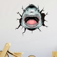 thumbnail image 1 of Pegatinas de pared 3D de tiburón roto, calcomanías de pared para niños, bebés, hogar, habitación infantil, bricolaje, arte decorativo adhesivo, mural de pared, 1 of 5