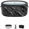 thumbnail image 2 of SaluSpa: Glacial Dip - Cold Plunge Inflatable Tub - 60x36x28", Black Marble, Ice Bath, FortiFiber, Polar Shield Year Round Use, Cover & Storage Bag, 2 of 12