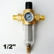 1/2'' 3/4" Tuyau Pré Filtre Purificateur en Laiton Siphon Lavage à contre-Courant avec Manomètre – image 1 sur 5