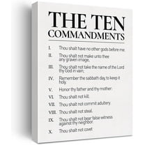 Christian Canvas Wall Art 10 Commandments Canvas Print Positive Scripture Canvas Painting Home Bedroom Wall Decor Framed Gift 12x15 Inch