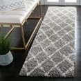 thumbnail image 3 of SAFAVIEH Venus Quincy Geometric Trellis Shag Runner, 2'2" x 8', Grey/Ivory, 3 of 9