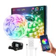 thumbnail image 1 of LEDs Strip Light Set Music USB RGB Flexible LED Rope Lighting with 44-Keys IR Remote 4 Keys BT Controller Box Timer Cuttable Self-adhesive LEDs Strips for Home Party Decoration Restaurant KTV Club, 1 of 8