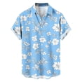 thumbnail image 5 of Busydd Hawaiian Shirts for Men Trendy Short Sleeve Print Button Down Shirt Men Summer Vacation Turndown Collar Beach Shirts 3XL, 5 of 9