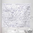 thumbnail image 1 of Modern Tapestry, Genius Smart Student Math Geometry Science Numbers Formules Image Art, Fabric Wall Hanging Decor for Bedroom Living Room Dorm, 5 Sizes, Dark Purple and White, by Ambesonne, 1 of 1