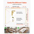 thumbnail image 3 of KFFKFF Adjustable Over-the-Table Rod Stand with Clamps, 28"-98" Length & 13"-42" Height, Table Arch Frame with Floral Accessories, Gold Balloon Holder for Wedding, Birthday, and Holiday Decorations, 3 of 9