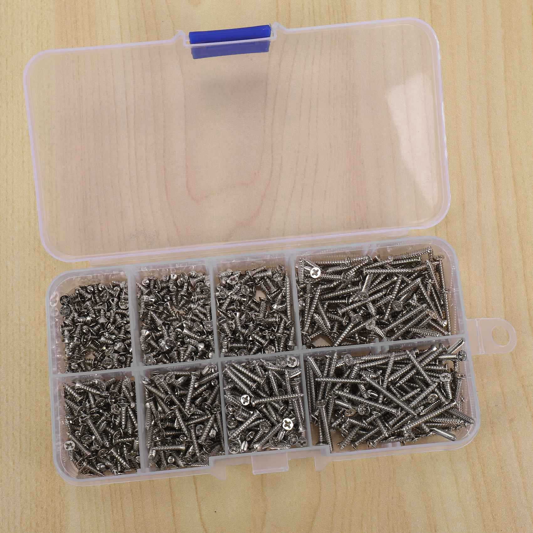 4000Pcs Stainless Steel Self Tapping Screw Assortment Kit Lock Nut Wood Thread Nail Screw Sets M2