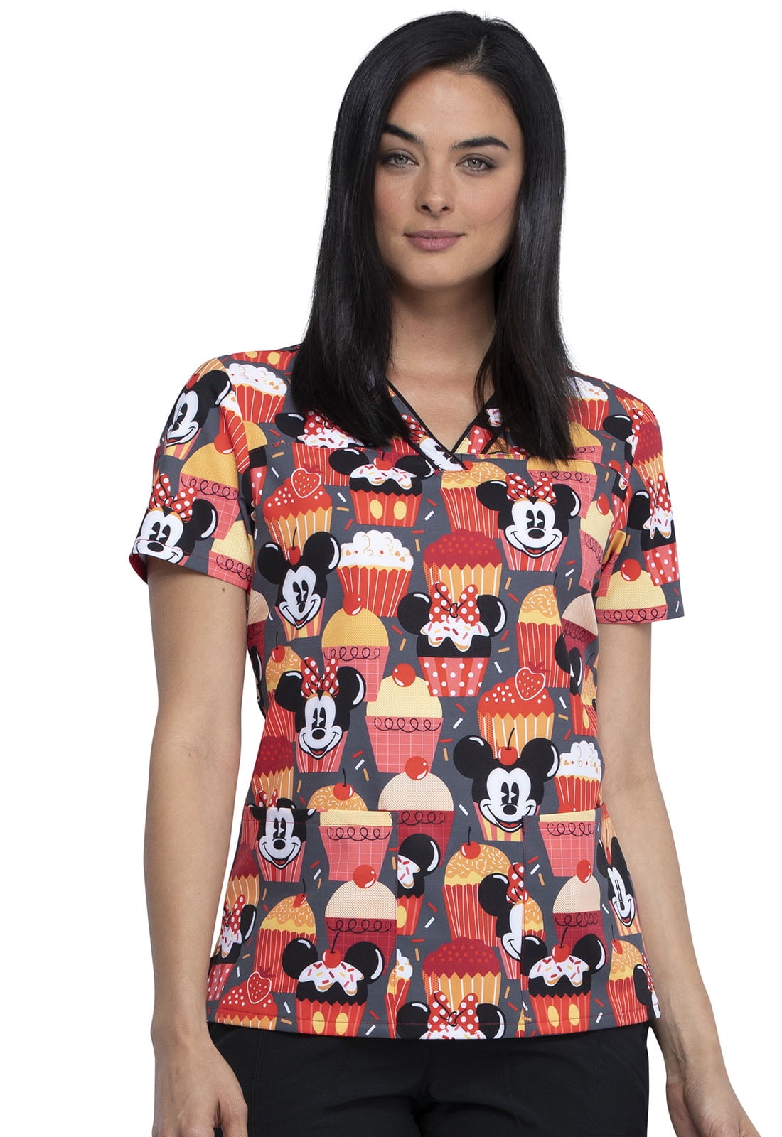 plus size printed scrub tops