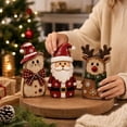 thumbnail image 6 of 3-Piece Christmas Wooden Figurines Set - Vintage Santa Snowman Reindeer Desktop Ornaments - Distressed Wood Holiday Mantel Shelf Decor, Indoor Xmas Home Party Gift, 6 of 7