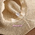 thumbnail image 6 of Womens Floppy Straw Sun Hat, Foldable Wide Brim Summer Beach Hat Packable Roll Up Crochet Bucket Hats for Women, Brown, 6 of 10