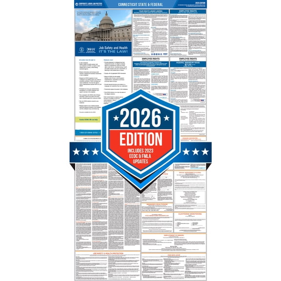 Corporate Labor Law Posters :: 2026 Connecticut State & Federal Labor Law Posters All in one [Plain Paper-English]