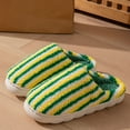 thumbnail image 5 of House Slippers for Women Memory Foam Classic Striped Shoes Fuzzy Indoor And Outdoor Casual Anti-Slip Womens Slippers, 5 of 5