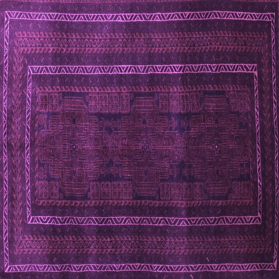 Ahgly Company Indoor Square Abstract Purple Contemporary Area Rugs, 4' Square