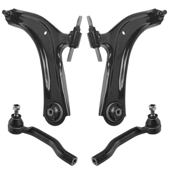 TRQ 4pc Steering Suspension Kit Control Arms w/ Ball Joints Outer Tie Rod Ends PSA64931