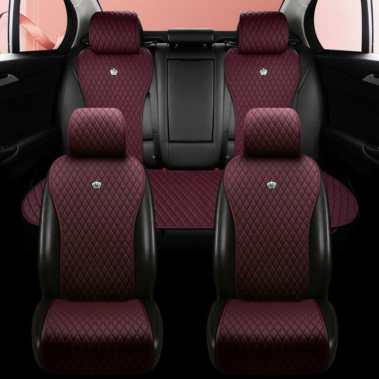 Red Rain Universal Seat Covers for Cars Leather Seat Cover Black Car Seat  Cover 2/3 Covered 11PCS Fit Car/Auto/Truck/SUV (A-Black)