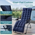 thumbnail image 2 of HioHa Chaise Lounge Cushion, 67x20x3 inch Rocking Chair Cushion with Ties and Top Cover, Patio Swing Bench Cushion Sofa Mat for Outdoor Indoor Furniture(Blue), 2 of 8
