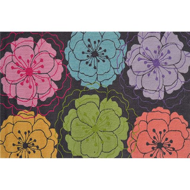 The Rug Market 71278B 2.8 x 4.8 ft. Zelda Floral Area Rug - Grey