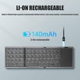 thumbnail image 3 of Folding Keyboard Tri-Folding Wireless Bluetooth Keyboard with Touchpad Keyb, 3 of 8