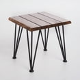 thumbnail image 3 of Zenith Outdoor Industrial Accent Table, Set of 2, Teak Finish, Rustic Metal, 3 of 6