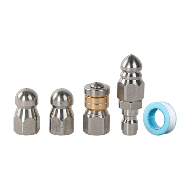 4 Uds. Cabezal de boquilla de chorro de alcantarillado limpiador de drenaje de acero 1/4 pulgadas hembra limpieza chorro rotación conector rápido boqu shamjiam Boquilla de lavadora