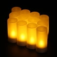 thumbnail image 2 of Recargable LED Parpadeo Velas sin llama Tealight Velas Luces con Copas Esmeriladas Base de Carevas AC100-240V, 2 of 7
