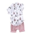 thumbnail image 1 of Summer Baby Boys Casual Short Sleeve Floral Print T-shirt Tops+Shorts Costume Set, 1 of 2
