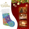 thumbnail image 4 of Coolnut 17.7 Inch Christmas Stockings, Mexican Talavera Ceramic Tile Pattern Presonalized Large Stocking Sock for Family Holiday Xmas Party Decorations 1PC, 4 of 7