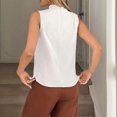 thumbnail image 4 of Women Tank Tops Mock Neck Sleeveless Pleated Camisole Summer Causal Loose Shirts, L, 4 of 4