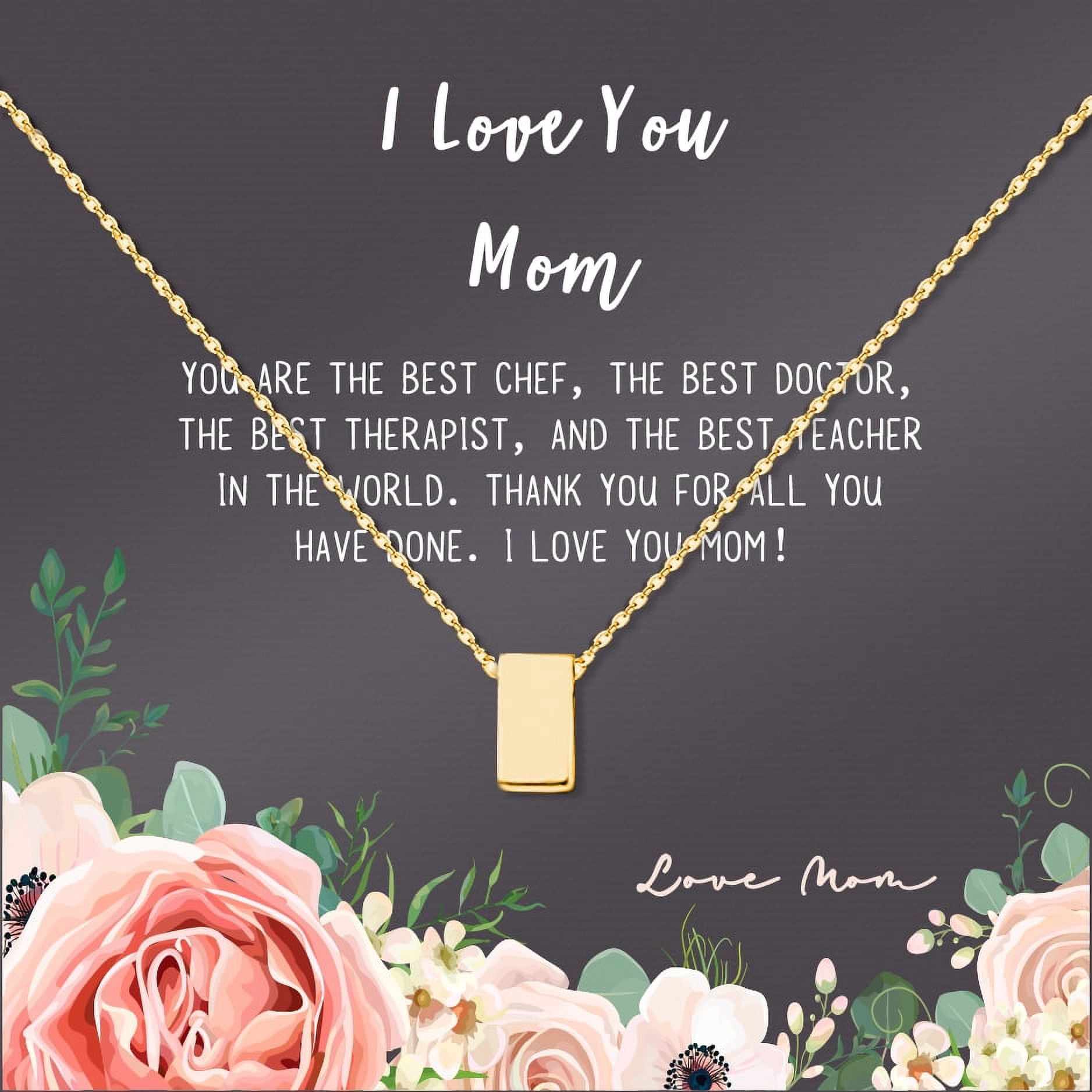Mother Daughter Necklace - Two Gold Infinity Cube Necklaces, Mothers Day Jewelry Birthday Gift with Gift Box and Box [Gold Cube, No-Personalized Card]