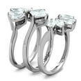 thumbnail image 4 of Luxe Jewelry Designs 3-Piece Women's Stainless Steel Wedding Rings Set with Square Cubic Zirconia -, 4 of 4