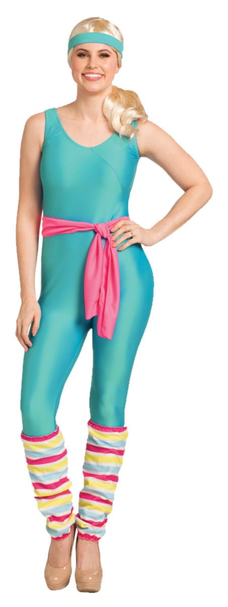 Blue and Pink 1980's Style Barbie Great Shape Women Adult Halloween Costume - Medium - Walmart
