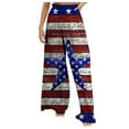 thumbnail image 2 of Gifts Usmixi Womens Independence Day Pants 4th of July Fashion Star Flag Print Wide Leg Trousers High Waist Loose Straight Long Pants Blue s, 2 of 5
