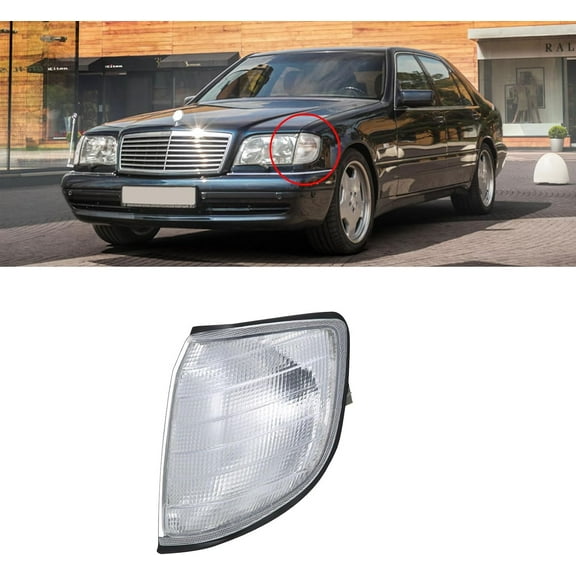 BINB ROAD Front Turn Signal Corner Light 1408260543 Compatible with Mercedes Benz S320 S420 S500 S600 W140 1992-1999,Left Driver Side