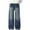 #0006-Dark Blue, variant on Kids Bow Embroidery Casual Jeans Big Girls Elastic Waist Loose Long Pants With Pockets Comfortable Daily Denim Trousers For 5-15 Years Old