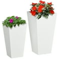 thumbnail image 2 of Outsunny 2-Pack MgO Flower Pots with Drainage Hole, Outdoor Planters White, 2 of 9