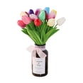 thumbnail image 2 of 8 flores de tulipanes artificiales de tacto real, tulipanes amarillos falsos de Holanda, ramo de tulipanes de poliuretano, flores de látex para boda, fiesta, oficina, hogar Sincero Hogar, 2 of 4