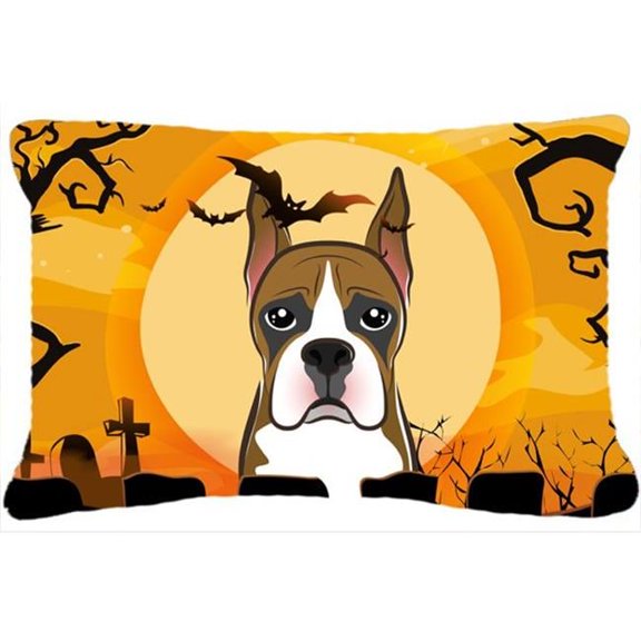 Carolines Treasures BB1781PW1216 Halloween Boxer Canvas Fabric Decorative Pillow, 12H x16W, multicolor