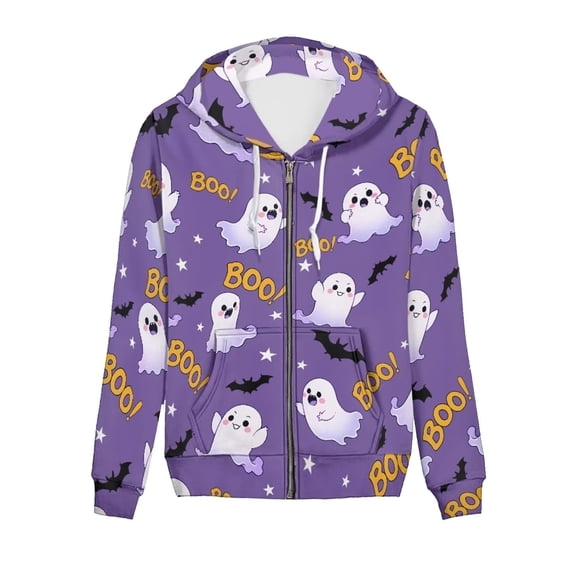 HXWCHs Halloween Womens Zip Up Hoodies Long Sleeve Hooded Sweatshirts Casual Athletic Jacket with Pockets Size: XXXXL