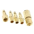 thumbnail image 1 of 5 Pcs Brass Quick-Coupler Air Hose Line End Connector Set for Compressor 1/4Inch, 1 of 9