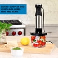 thumbnail image 4 of Kenmore Variable Speed Immersion Blender With Food Chopper & Whisk | Hand Blender With Turbo Pulse | Stainless Steel Quad Blades | Handheld Blending Stick | 700mL Beaker & Storage Lid Black & Silver, 4 of 10